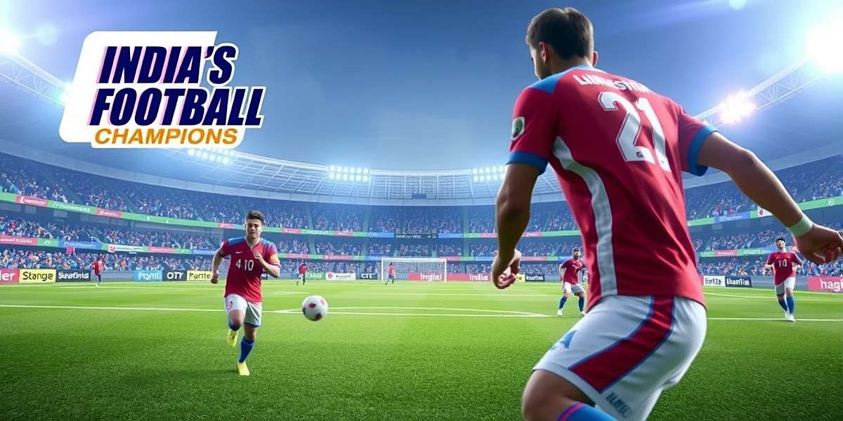 India's Football Champions gameplay screenshot showing a match in progress at Salt Lake Stadium with Indian players in action